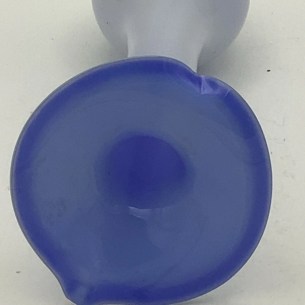 Elegant Art Glass Bud Vase in Blue and White